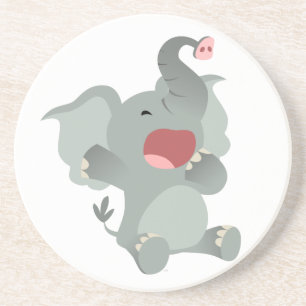 Cute Sömnig Tecknad Elephant Underlägg Sandsten