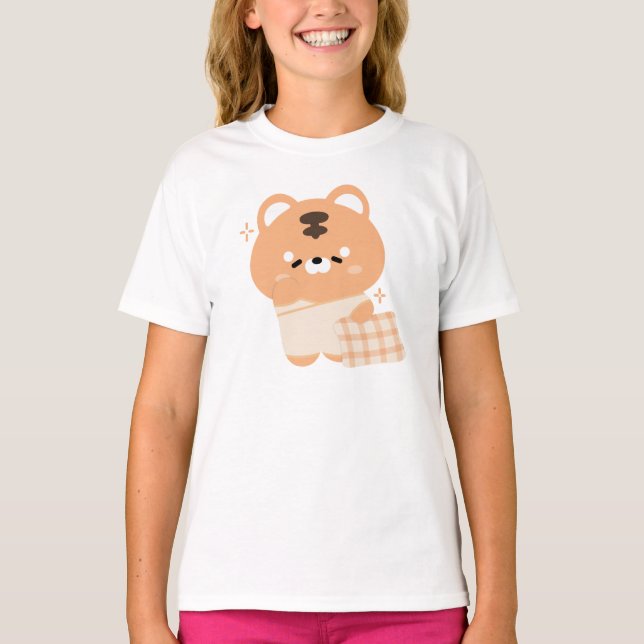 Cute Sömnig Tiger T Shirt (Framsida)