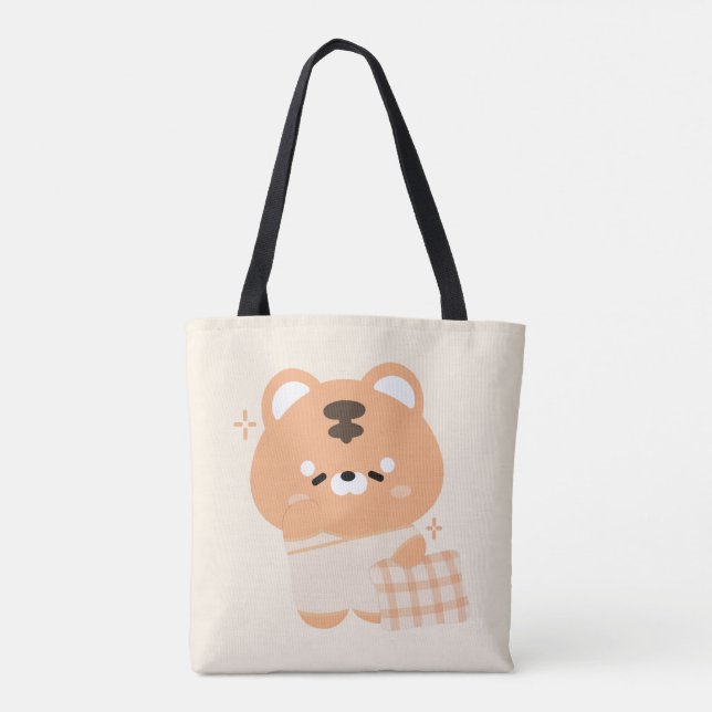 Cute Sömnig Tiger Tygkasse (Baksida)