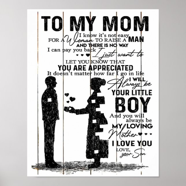 Cute Son till min gåva från Mamma | Fantastiskt fa Poster (Framsidan)