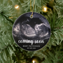 Cute Sonogram Photo Gravid - Visa jul Julgransprydnad Keramik