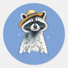 Cute Sopor can Racoon Runt Klistermärke