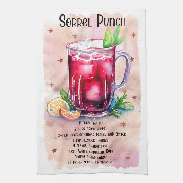 Cute Sorrel Slår juldrycksrecept Kökshandduk (Vertikal)