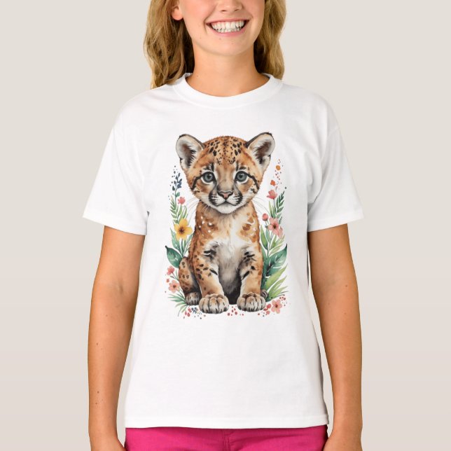 Cute Söt bobcat unge T Shirt (Framsida)