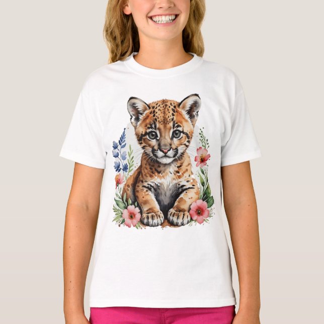 Cute Söt bobcat unge T Shirt (Framsida)