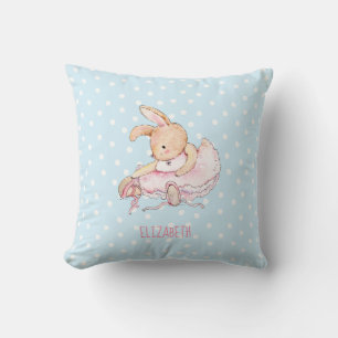 Cute Söt Girly Ballerina Rabbit Girls Namngiven Kudde