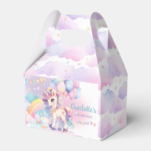 Cute Söt Rainbow Princess Unicorn Birthday Presentaskar (Baksidan Sidan)