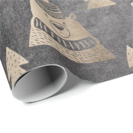 Cute söt ro Julgran björn mönster Presentpapper