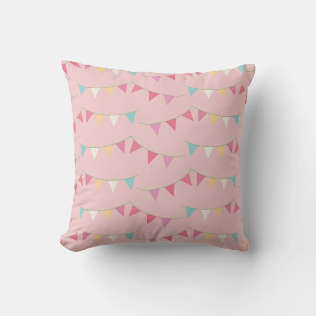 Cute söt rosa buntning kudde (Framsida)