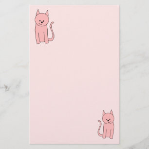 Cute Söt Rosa Cat Brevpapper
