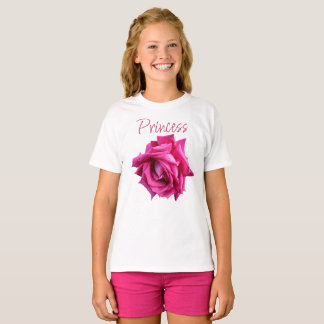 Cute söt rosa ros blommigt Romly Princess roligt T Shirt