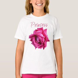 Cute söt rosa ros blommigt Romly Princess roligt T Shirt