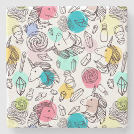 Cute Söt Unicorn Mönster Underlägg Sten