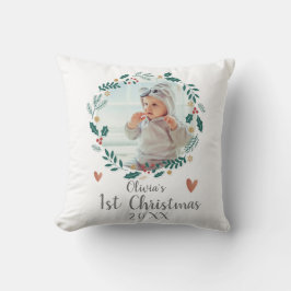 Cute Söt Wandan Baby Första julfoto Kudde