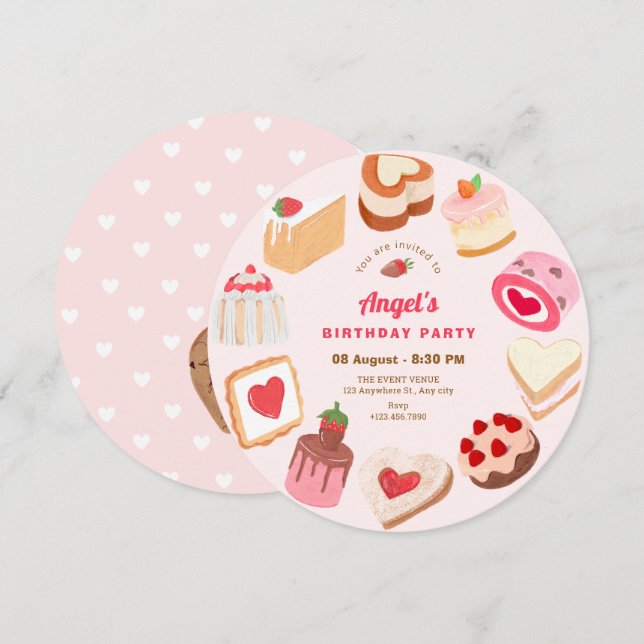 Cute Sötburk födelsedag Inbjudningar (Fram/baksida)