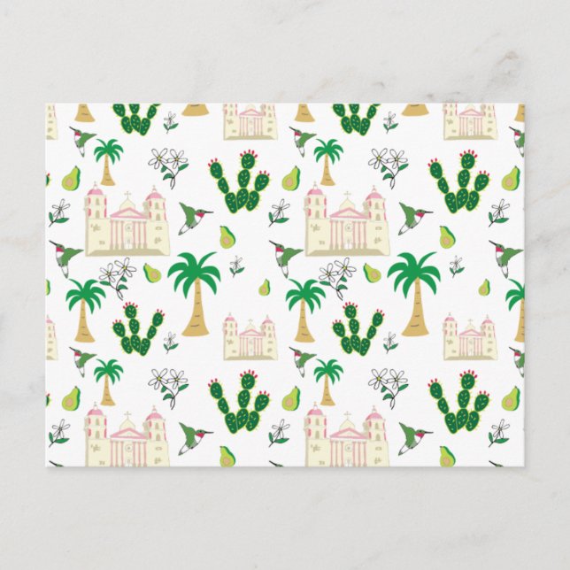 Cute Southern California Animals and Plants Vykort (Framsida)