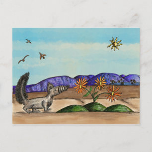 Cute Southwest Animal Blommigt Ligcape Art Vykort