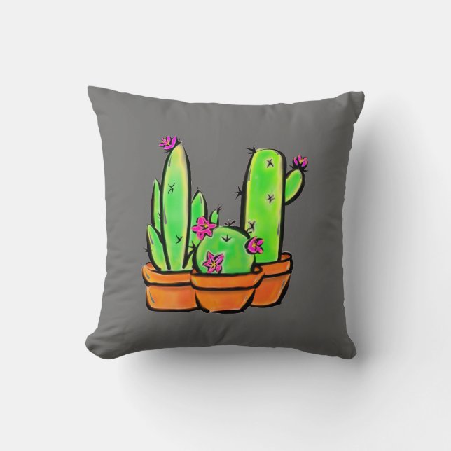Cute southwest Cactus cacti succulents Kudde (Framsida)
