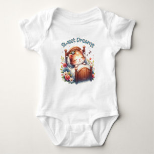 Cute sov Kitten Sweet drömmer Nursery art T Shirt