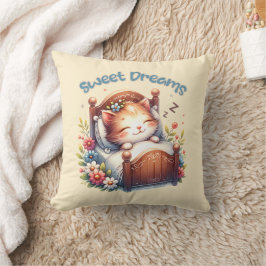 Cute sov Kitten Sweet drömmer Nursery decor Kudde