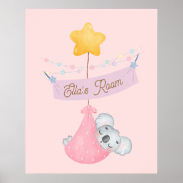 Cute sov koala personlig wall art poster