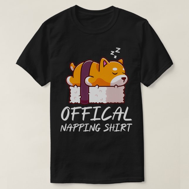 Cute sov shiba inu hund Officiell Napping Pullo T Shirt (Design framsida)