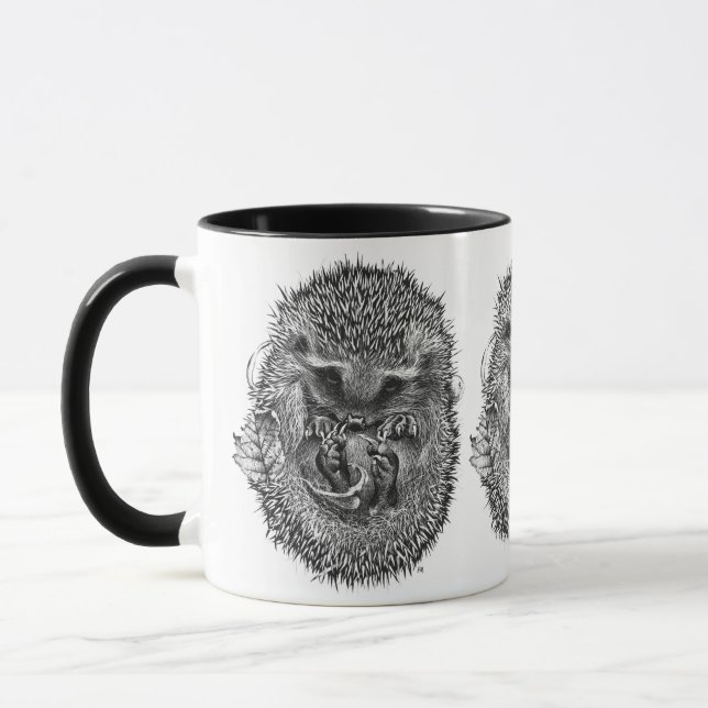 Cute sover hedgehog-kombinationkaffe mugg (Vänster)