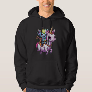 Cute Space Alien rider Unicorn roligt UFO Hoodie
