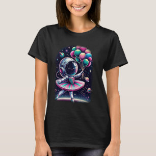 Cute Space Astronaut Costume Ballerina Girl Planet T Shirt