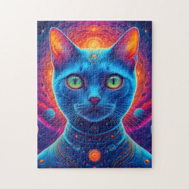 Cute Space Cat Astronaut Jigszle Puzzle Pussel (Vertikal)