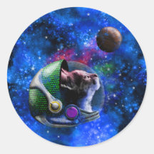 Cute Space Cat Blue Galaxy Nebula Stars