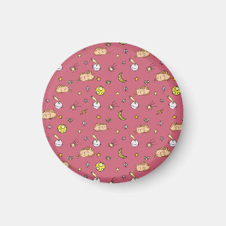 Cute Space Cat Pattern – Adorable Cosmic Kitty Magnet
