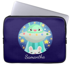 Cute Space Creatand Bunny Rabbit Laptop Fodral