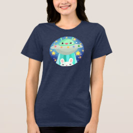 Cute Space Creatand Bunny Rabbit T Shirt
