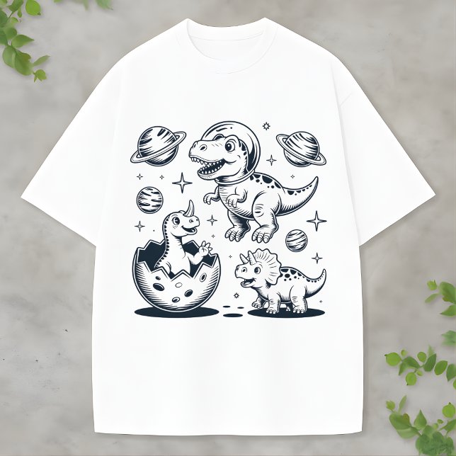 Cute Space Dinosaur Blue Dino Fun Animal Lovers T Shirt (Skapare uppladdad)