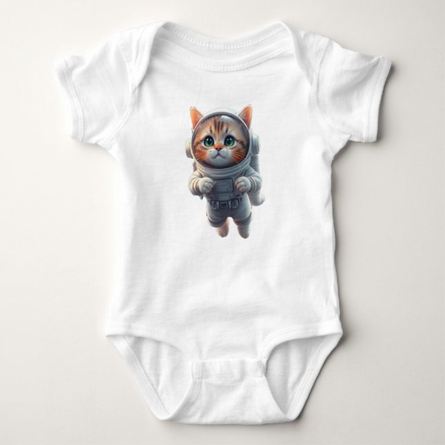 cute space explorer Cat  T Shirt (Framsida)