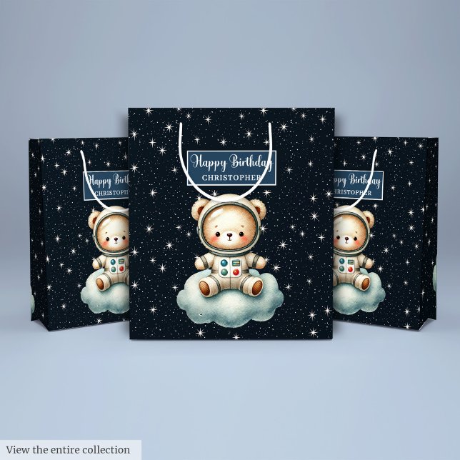 Cute Space Explorer Gift Bag för Boy Birthday (Cute Space Explorer Gift Bag for Boy Birthday)