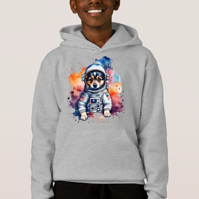 Cute space hund astronaut-valp t shirt (Framsida)
