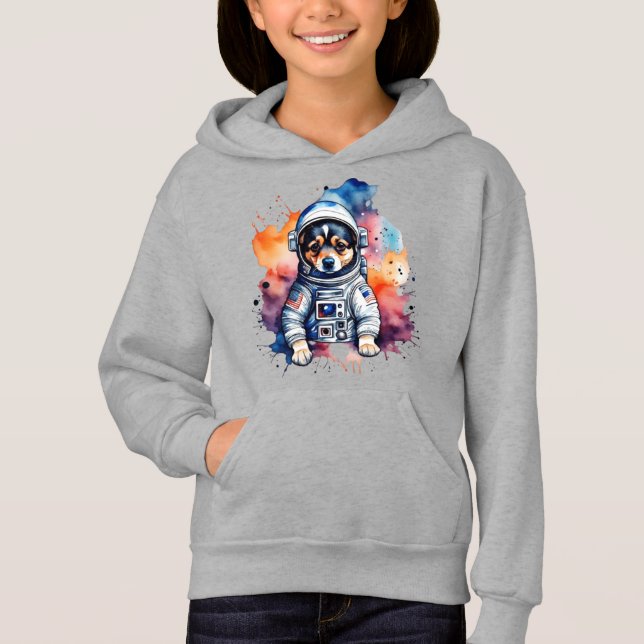 Cute space hund astronaut-valp t shirt (Framsida)