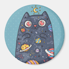 Cute Space-katat Magnet
