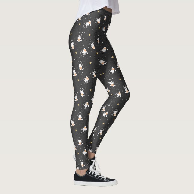Cute Space-katt mönster Leggings (Höger)