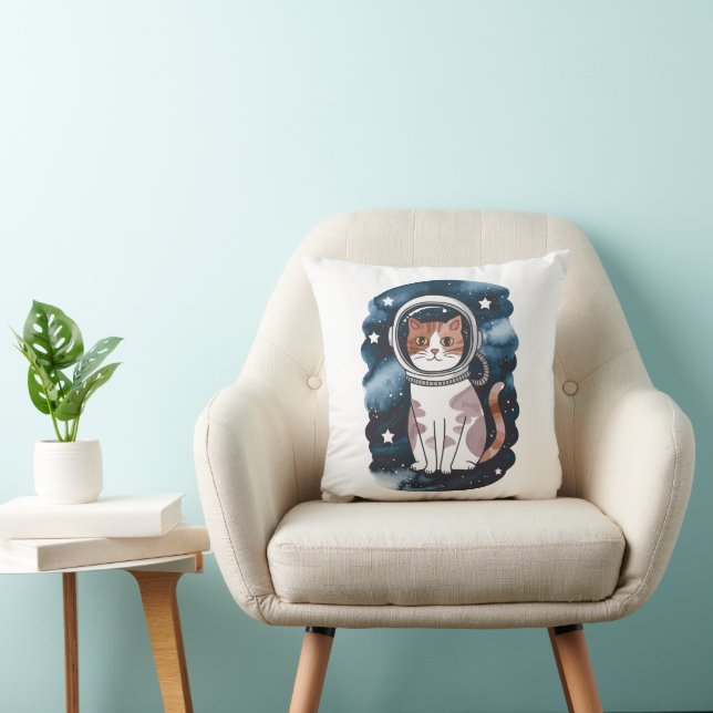 Cute Space-kattastronaut Kudde (Stol)