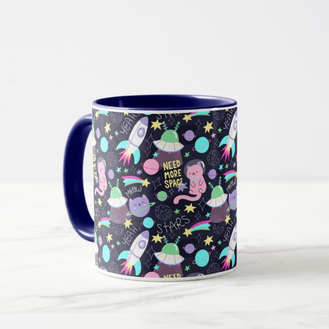 Cute Space-katter Mugg (Framsida vänster)