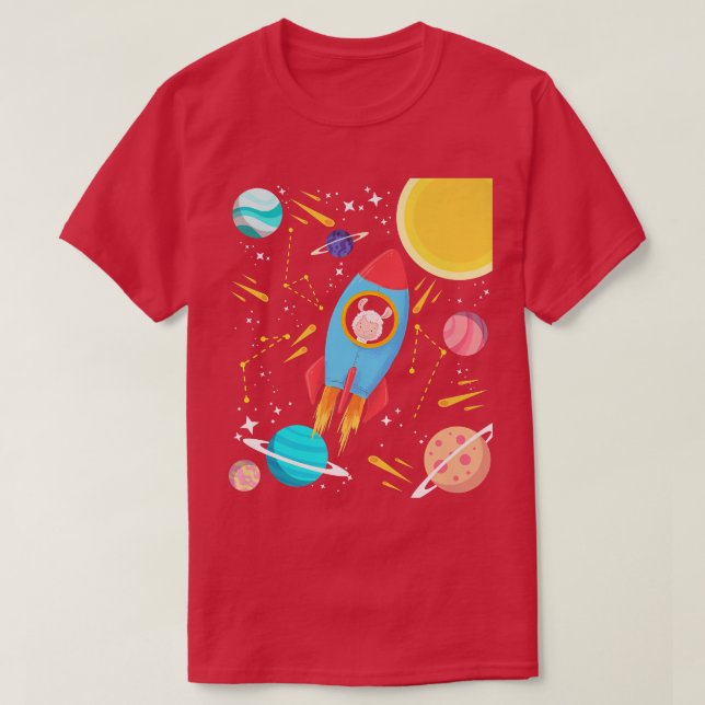 Cute Space Llama Astronaut Alpaca  T Shirt (Design framsida)
