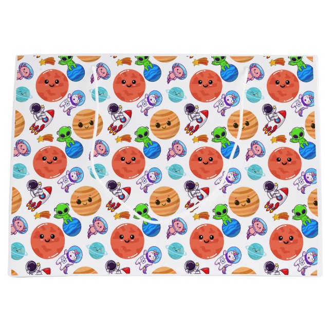 Cute Space Mönster Gift Bag (Framsidan)