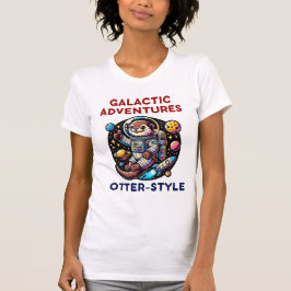 Cute Space Otter Äventyr i Galaxy T Shirt