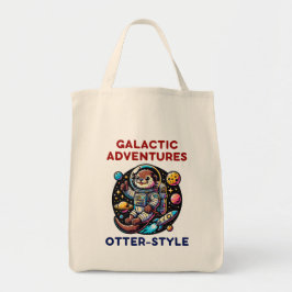 Cute Space Otter Äventyr i Galaxy Tygkasse