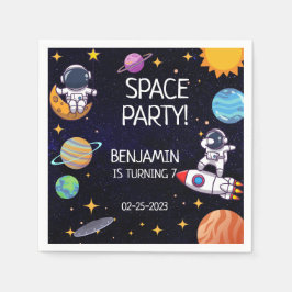 Cute Space Party i alla åldrar Födelsedag Pappersservett