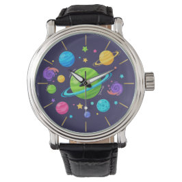 Cute Space Planets Watch Armbandsur