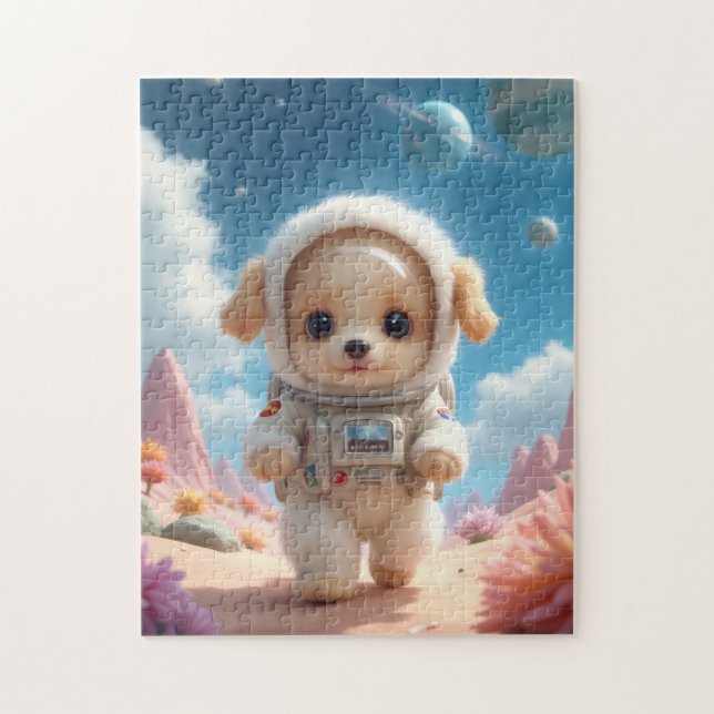 Cute Space Puppy Puzzle Pussel (Vertikal)